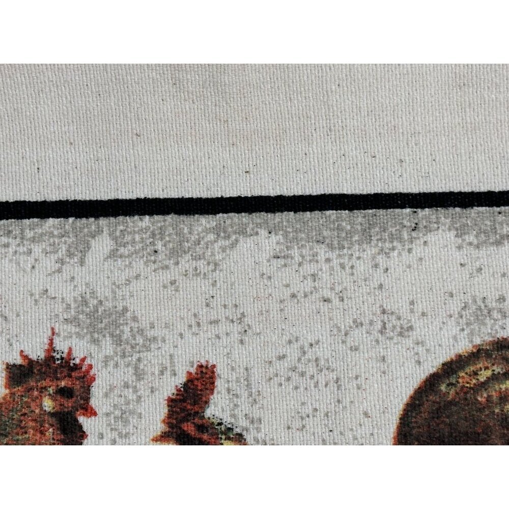 Set Of 6 Rustic Rooster Placemats Fringed Edges Linen Look Cottage Farmhouse - Picture 11 of 13
